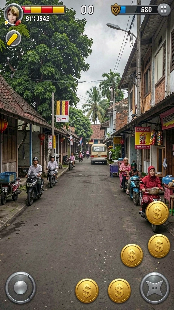 Tampilan awal permainan yang menarik dan penuh warna.